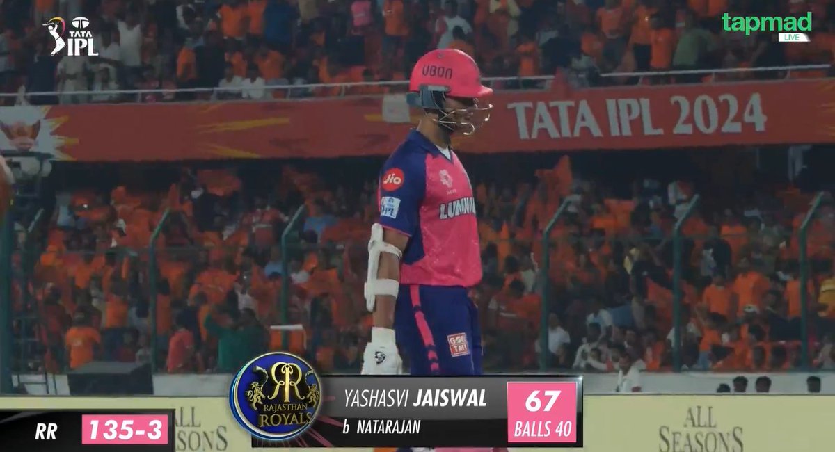 67 runs off 40 balls for Yashasvi Jaiswal. What an innings by him 🇮🇳🔥

I finally admit he is more talented than Saim Ayub. Be happy now, padosiyo ❤️ #IPL2024 #tapmad #HojaoADFree
