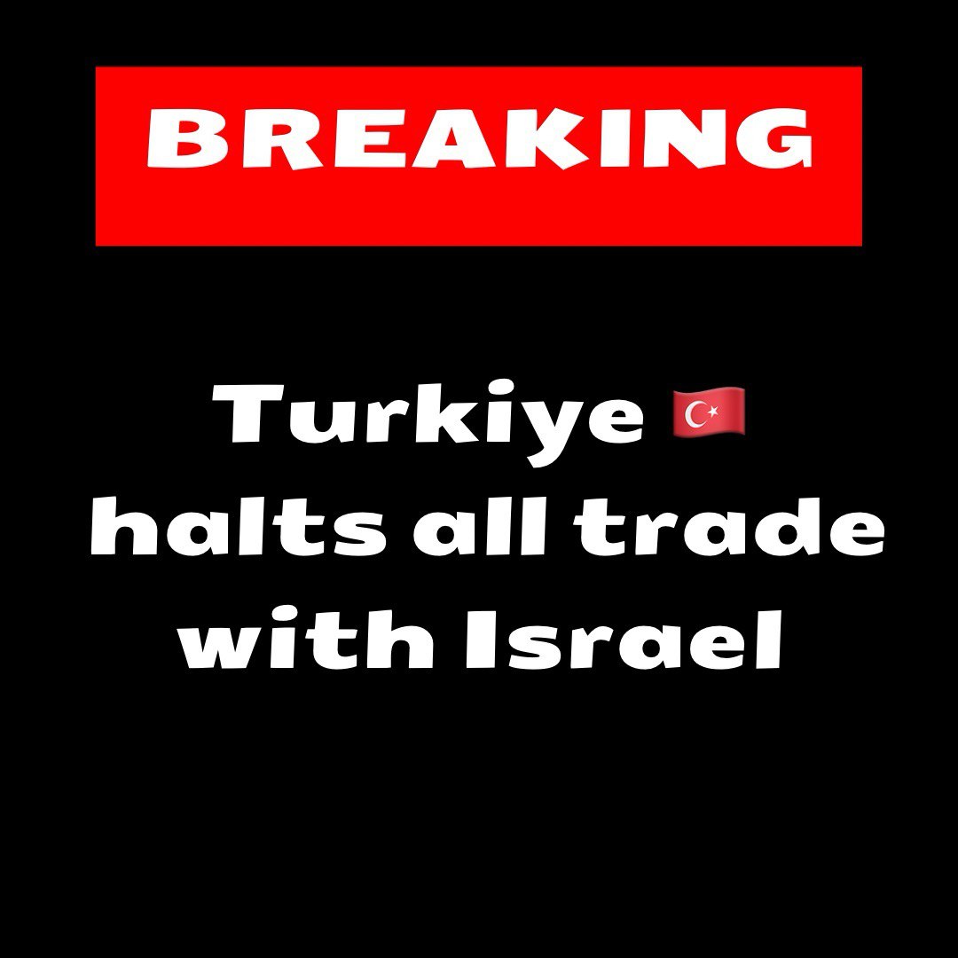 🚨BREAKING🚨

Finally, Turkiye stopped all trade with Israel as of Thursday, according to two Turkish officials familiar with the matter, adding to already high-running tensions between the once-close allies over the genocide in Gaza. 
(Source: Bloomberg)

Israel is exploring…