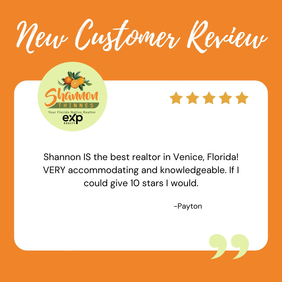 Dream homes do come true! Just ask our wonderful clients. 🏠💬

Shannon Thinnes, eXp Realty 🍊

#customerreview #realtor #realestate #realestateagent #floridarealtor #realtorlife #homeowner #homeownership #mortgage #invest #realestate101 #househunting