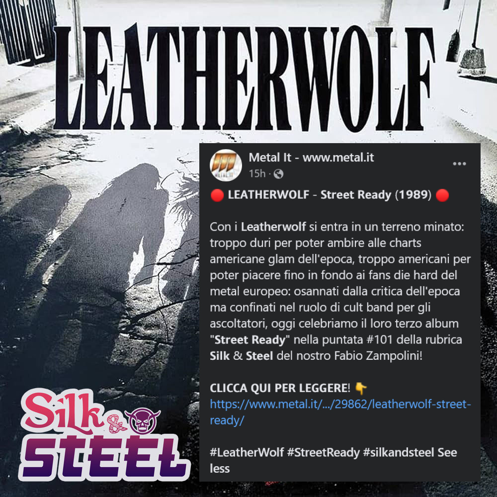 Parlare italiano?  Then check out this 'Street Ready' retro review posted by 🇮🇹 Metal IT @metal_it. Read it here: metal.it/album.aspx/468… 🎸🎸🎸

#leatherwolf #tripleaxeattack #streetready #80smetal #heavymetal #classicmetal #retrometal #americanmetal #usmetal #lametalscene