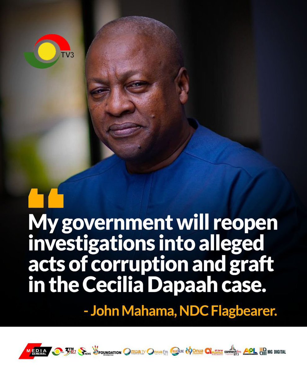 In the pursuit of justice, reopening investigations into alleged acts of corruption demonstrates a commitment to accountability and transparency. @JDMahama