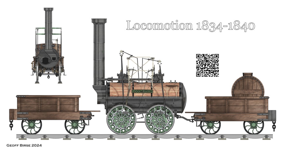 Locomotion after the second rebuild using the boiler from Diligence, QR code added for fun