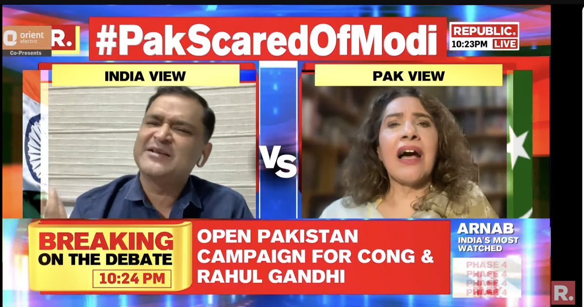 .@republic
#PakScaredOfModi | This is such Kalyug that Pakistan panellists, on this show, are talking in favour of democracy and secularism!!!: Maj. Gaurav Arya (@majorgauravarya), Defence Expert takes a sharp jibe at Pakistan
.@majorgauravarya
'Tune in here to watch The Debate