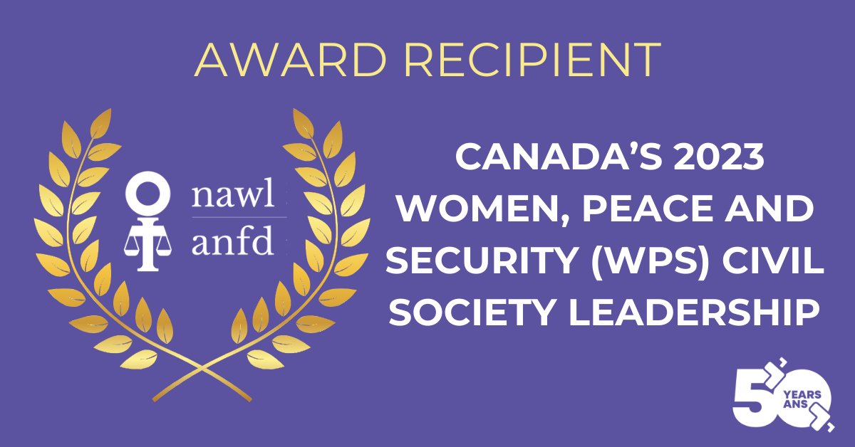 We are incredibly honoured and proud to announce that NAWL has been awarded the Women Peace and Security Civil Society Leadership Award🏆🙌 This award recognises our tireless efforts to advocate for better protections for victims of domestic violence in gun control legislation.