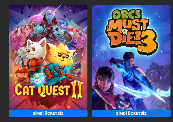 Epic Games Store'da ücretsiz kütüphanenize ekleyebileceğiniz oyunlar:
🔸Cat Quest II 
🔸Orcs Must Die! 3

🗓️Son Tarih: 9 Mayıs