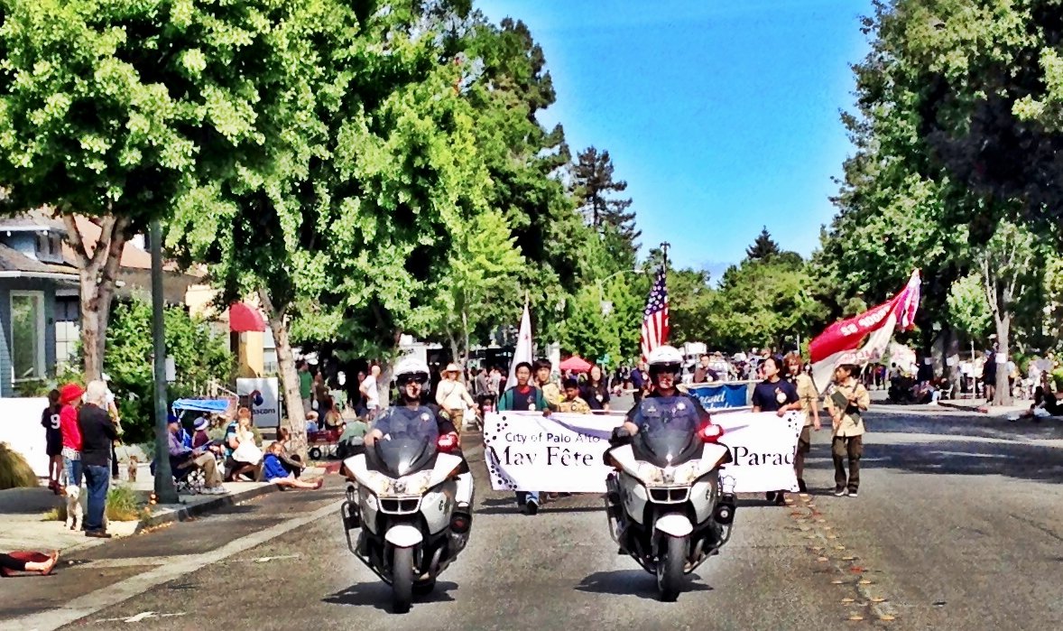 Weekend Traffic Advisory: The 100th May Fete Parade is on Saturday! University Ave (from High to Cowper) and Waverley St (from University to Channing) will be closed between 7 a.m. and 1 p.m. Take alternate routes to avoid delays. For more info, see cityofpaloalto.org/mayfete.
