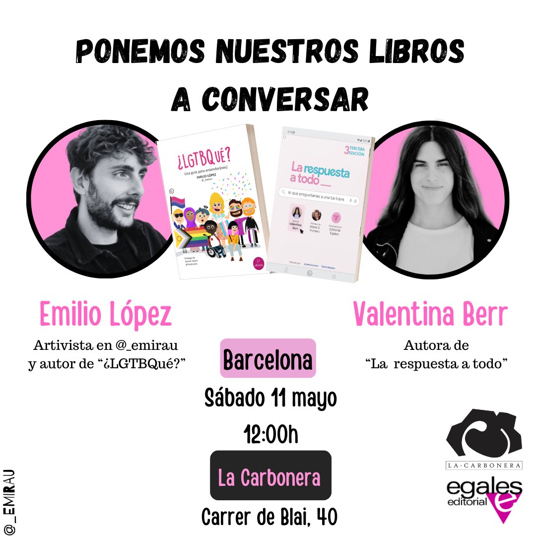 La setmana vinent tornen els vermuts literaris! 🍸📚I alerta, que el fem doble. ✌️Almenys la part del llibres. La del vermut ja depèn de vosaltres... 🗨️Amb Emilio López i Valentina Berr (@valentinaberr) 📍 A les 12h a La Carbonera (Blai 40)