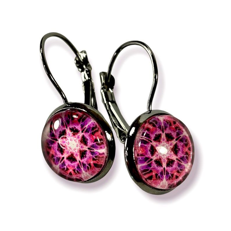 Pop of Color: Handmade Leverback Earrings With Original Mandala Art - Etsy buff.ly/44pT9Ws #mandala #giftforher #shopetsy