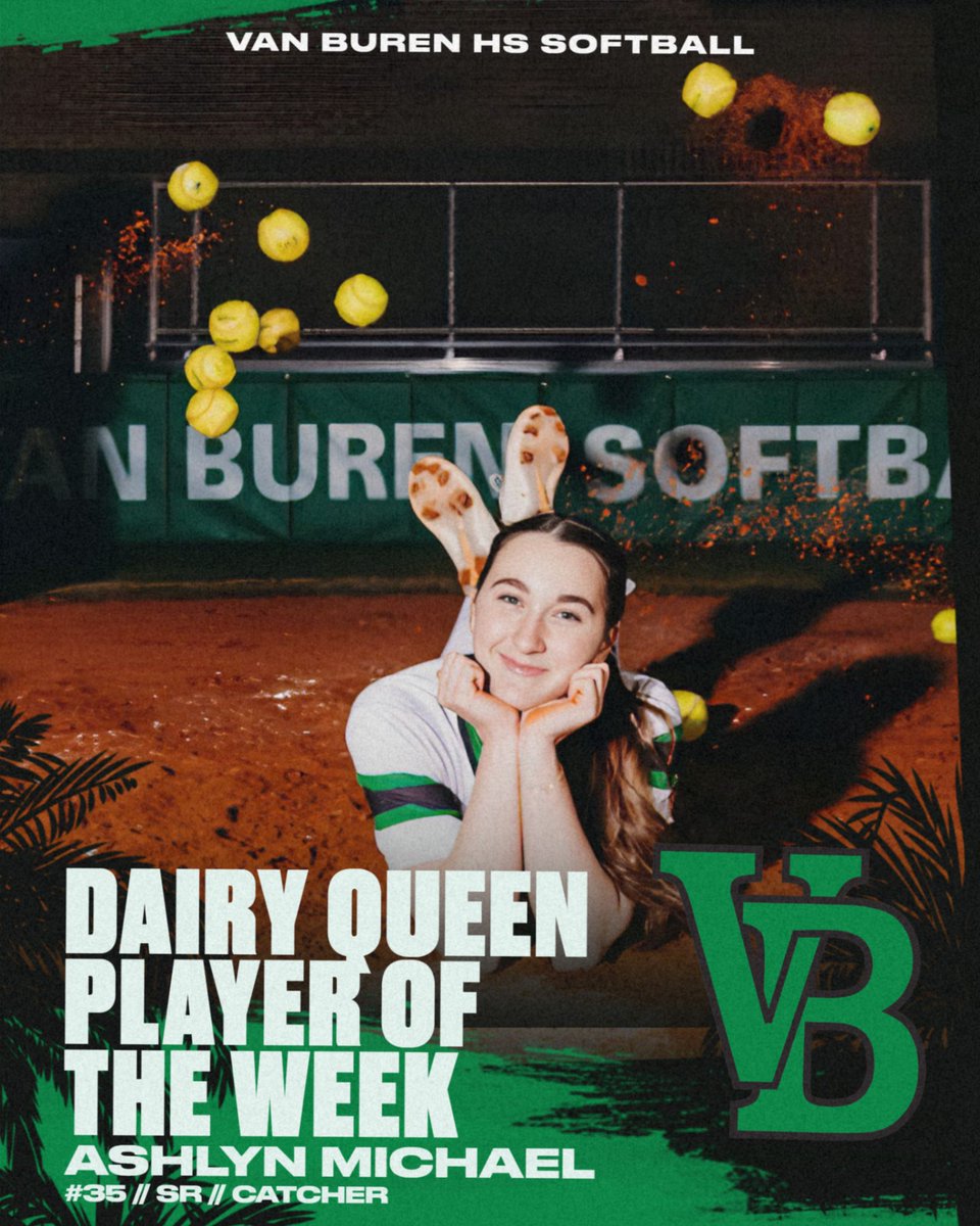 The Dairy Queen Player of the Week for the week of April 29 thru May 3 is Ashlyn Michael.  The SR catcher hit  .333 (2/6), with 4 rbi's.  She hit a grand slam, in her last at bat at home, in the bottom of the 6th on Senor night to propel us to a win.  Congratulations Ashlyn!