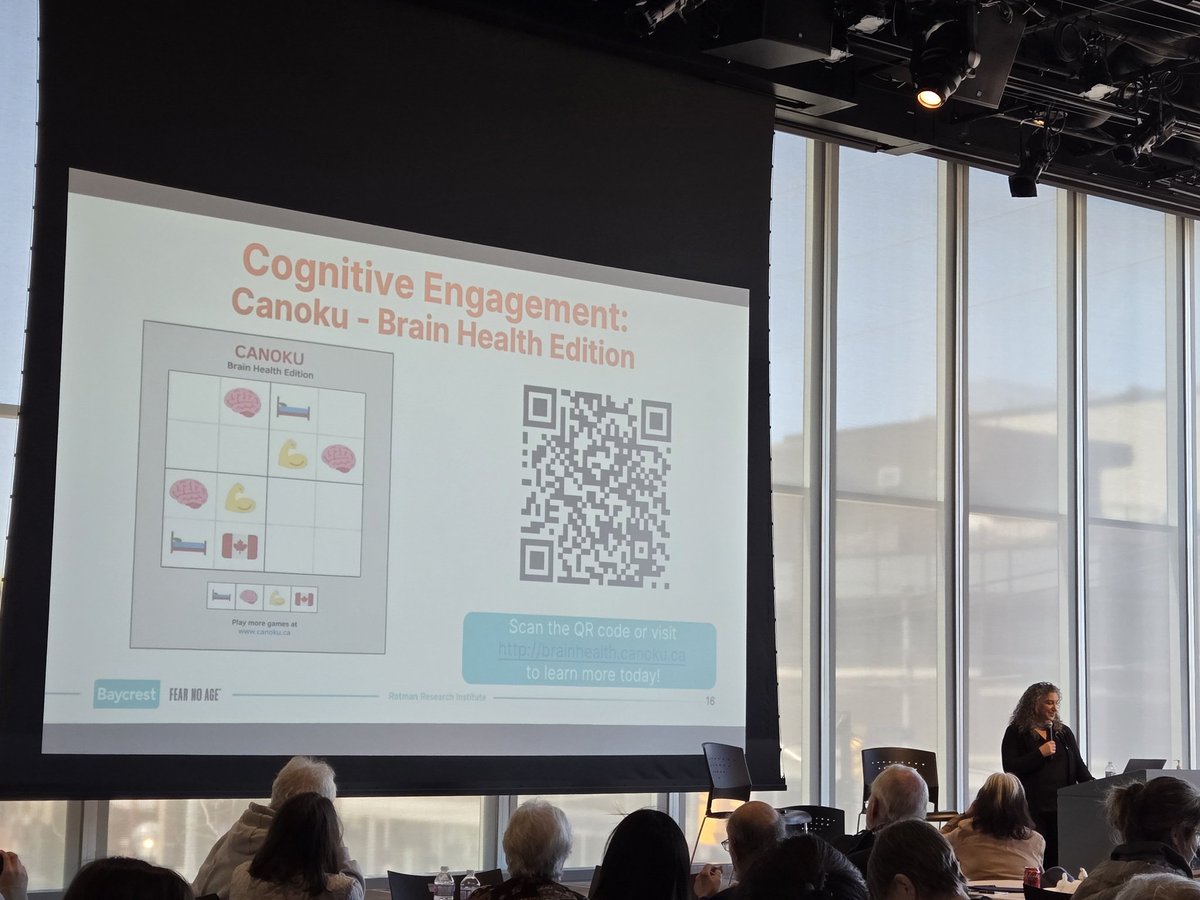 📣 Happening now: We’re at the @TorontoDementia Brain Health and Dementia event! @asek47 is leading the audience through a brain exercise break with @CanuckleGame – Brain Health Edition & presenting on lifestyle changes that can help maintain brain health.” 🧠