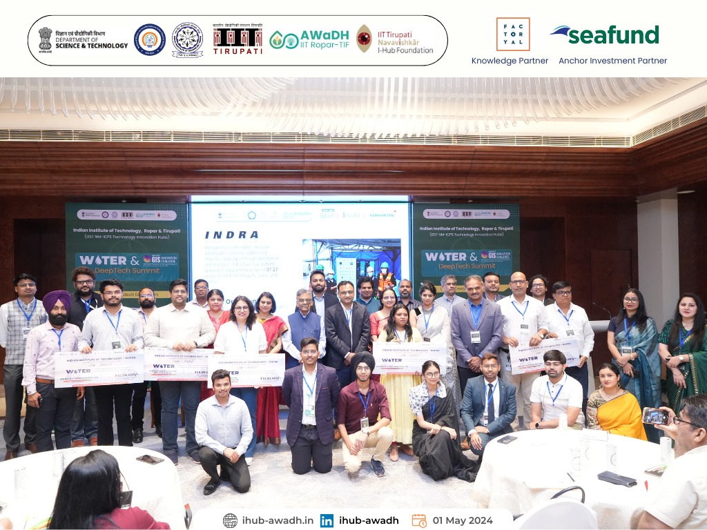 Celebrating deeptech innovations at #WATER & #GIS #DeeptechSummit at @BharatMandapam!

A big shoutout to the Champions of #WaterInnovationChallenge in support of @HDFCBankCSR 

@IndiaDST @EduMinOfIndia @NmIcps 
@karandi65 @guptaakhilesh63 @kapoorektadst @iPPSingh