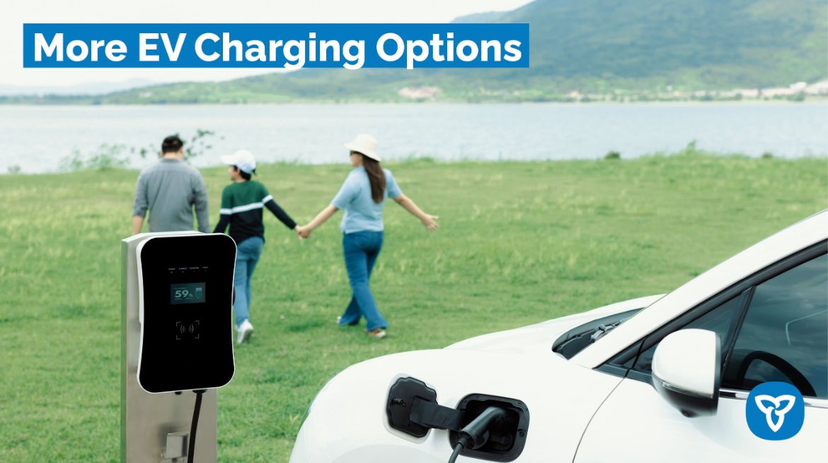 Our government announced that we are exploring options for an Electric Vehicle Charger Discount Rate which will: 🔋 Get more chargers built across Ontario 🚘Give drivers the confidence to transition EVs ⚡ Electrify Ontario! Learn more: news.ontario.ca/en/release/100…