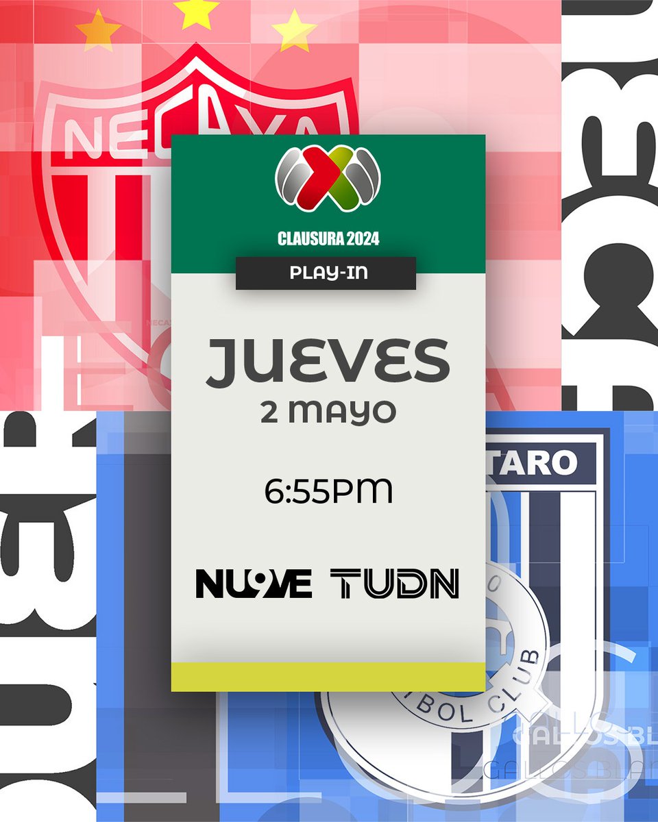 #LoNuestroEsElFutbol Play In HOY A las 6:55PM Por @ElNueveOf @TUDNMEX