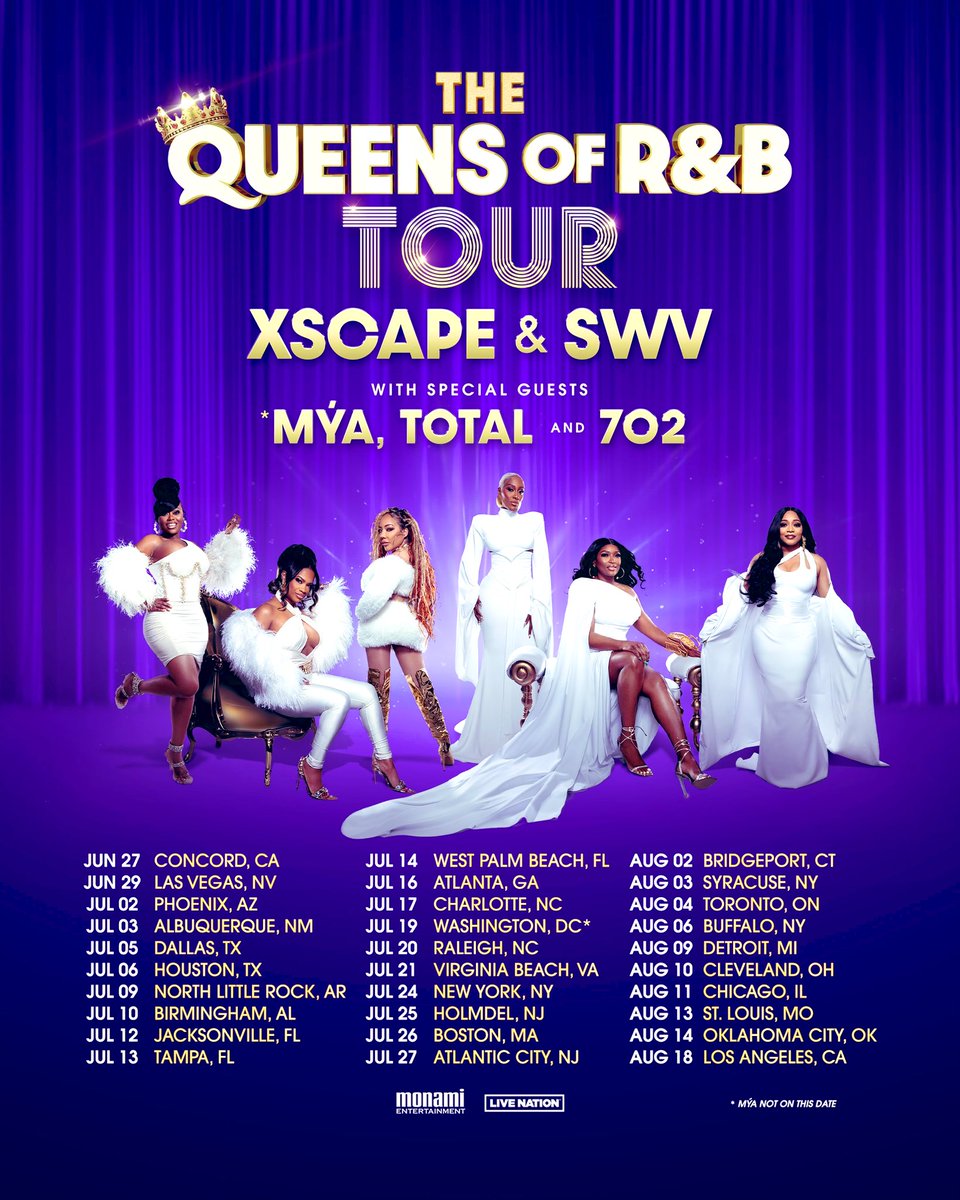 So excited about this all female tour with some of the best talent of our generation: #xscape #702 #mya #total , #swv. 
Unfortunately, some of the men in this industry don’t celebrate us women—so let’s celebrate each other and let’s make history!! Get your tickets now!! 

#LetsGo
