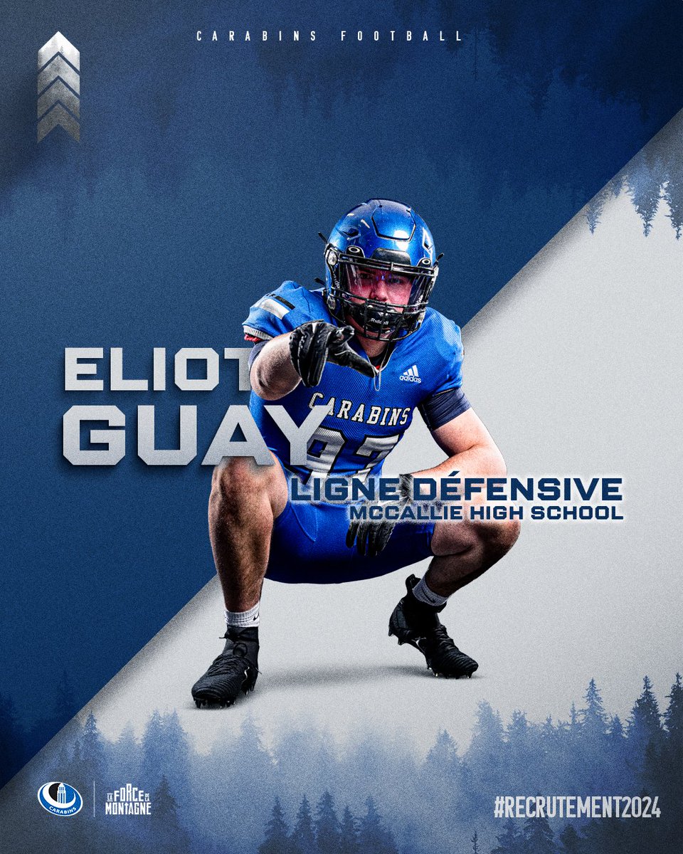 Le joueur de ligne défensive Eliot Guay poursuivra son chemin avec nous.✍️
#Recrutement2024