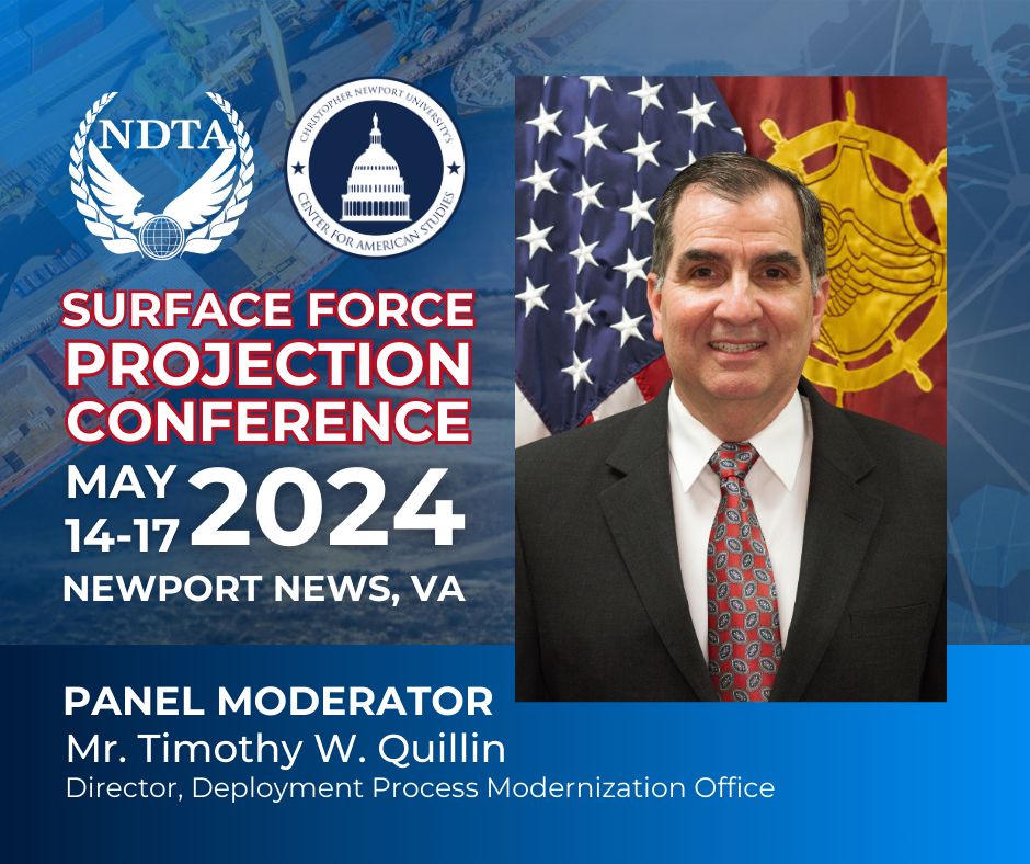 Join us May 14-17 at #SFPC24! Mr. Timothy Quillin will lead a discussion on 'Decision Advantage Information to Enable Surface Force Projections & Sustainment.' Find out more: ndtahq.com/events/sfpc/ag… Secure your spot – don't miss out! ndtahq.com/events/sfpc/re… @CAS_CNU