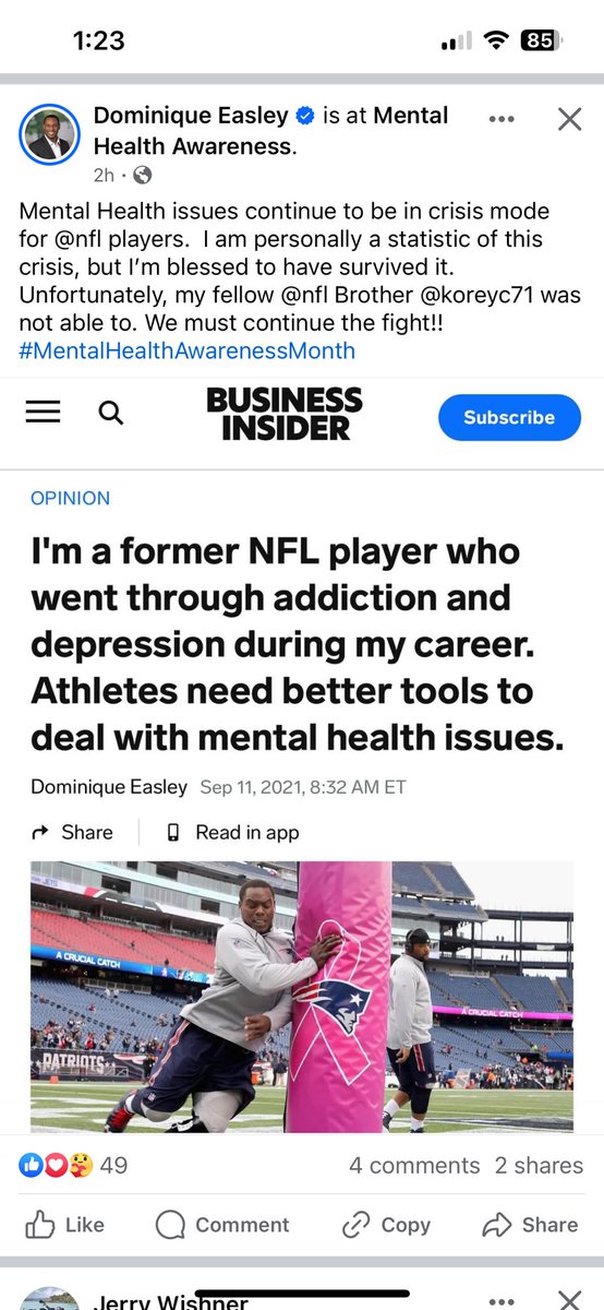 I’m proud of former Gator Dominique Easley for being so open about his battle with mental health. It’s OK to ask for help. Not enough people do, sadly.