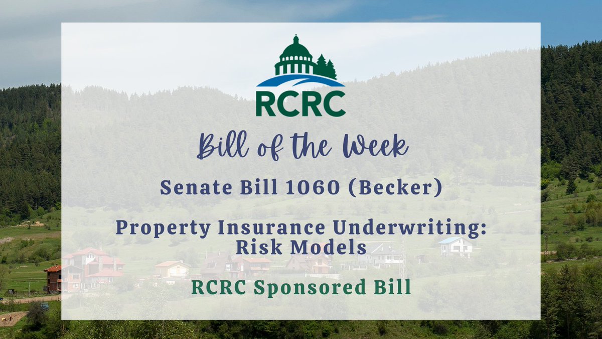 #BilloftheWeek: #RCRC-supported #SB1060 by @SenJoshBecker, aims to enhance insurance affordability by mandating insurers consider wildfire mitigation when setting rates, potentially lowering premiums for homeowners adopting prevention measures. Details: bit.ly/44s6ayA