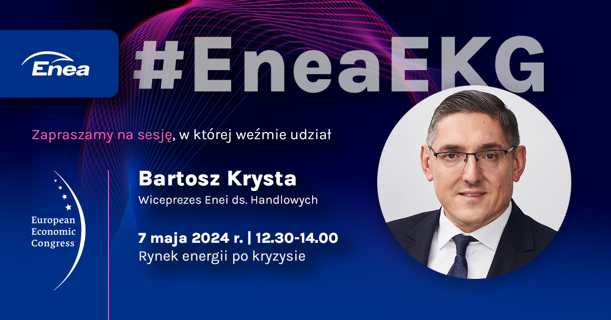 ➡️ #EneaEKG🔵 Zapraszamy na @EECKatowice i na sesję, w której weźmie udział Bartosz #Krysta, wiceprezes #Enea 👇 Spotkajmy się na #EEC2024

📅 7.05, 12.30-14.00
💬 Rynek energii po kryzysie
📌 #MCK, 📍 Green Planet 2

#EneaNaKonferencjach
#TransformacjaEnei
