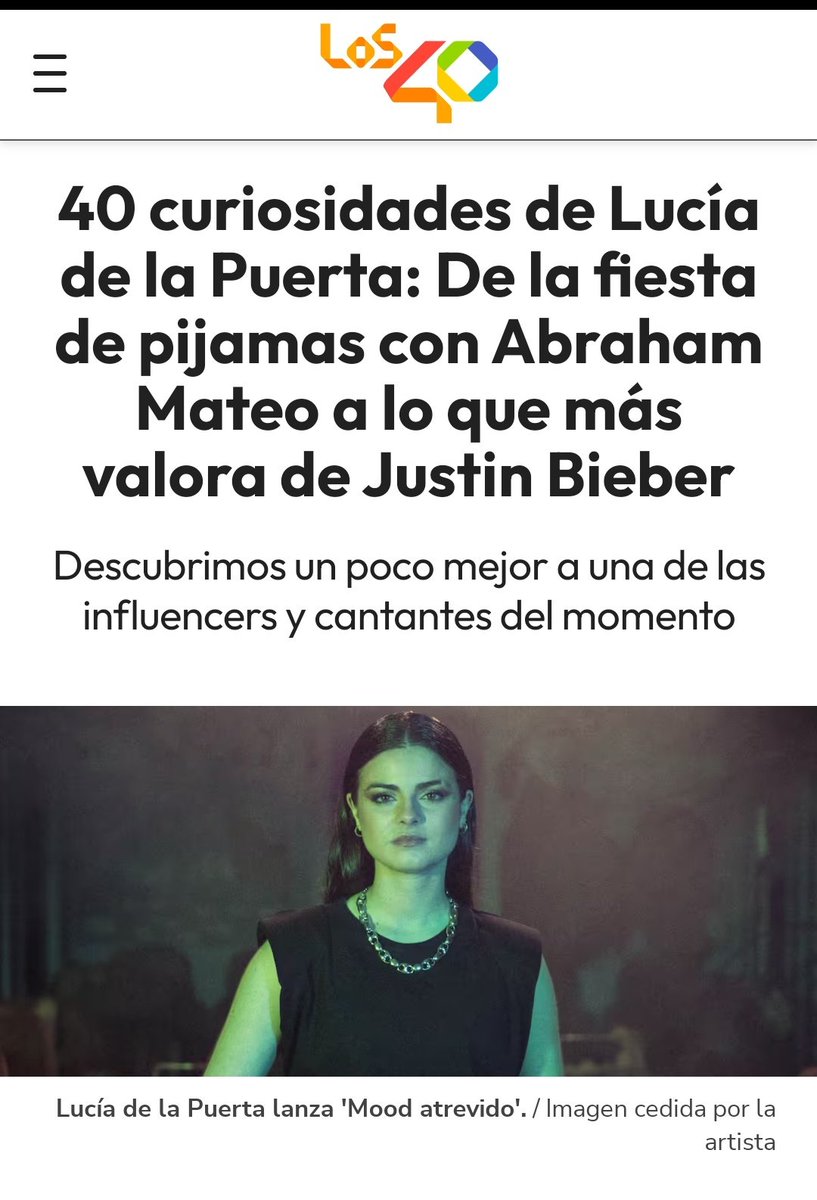 40 curiosidades de nuestra @luciadelapuerta que no para 🌪️

⬇️⬇️⬇️⬇️⬇️⬇️⬇️
los40.com/2024/05/02/40-…