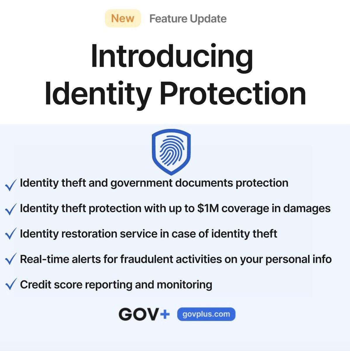 ⏰ Government documents are a prime target for identity thieves 😱 Don't become a victim of identity theft. Tap link to stay vigilant and protect your personal information with GOV+.

bit.ly/3SCpOme #IdentityTheft #IdentityProtection