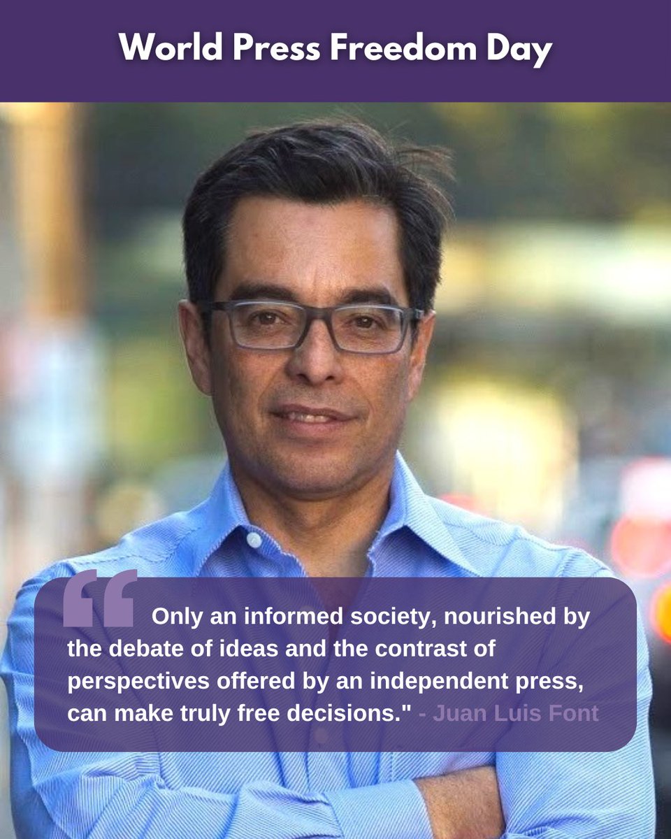 Ahead of #WPFD2024 independent Guatemalan journalist @JLFont001, shares why press freedom is crucial to advance democracy. 'Only an informed society, nourished by the debate of ideas and the contrast of perspectives offered by an independent press, can make truly free decisions.'