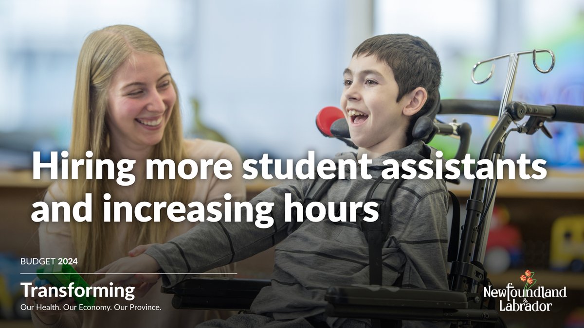 Budget 2024 Provides $3 Million to Increase Student Assistants in K-12 Education System We are increasing the number of student assistants in the K-12 public education system and providing stability to the number of hours student assistants work each day. This increase in…