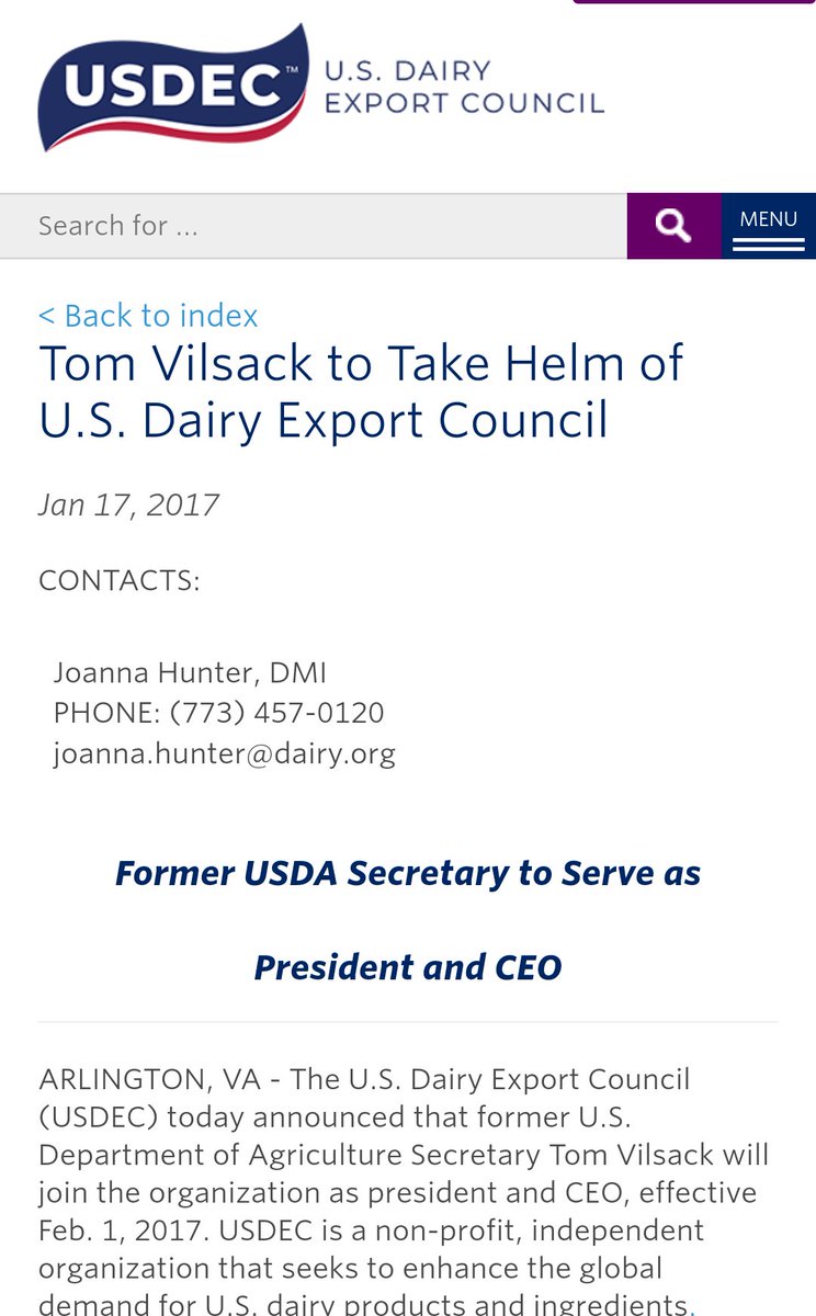 Every time you look at a problem, there's always some reason to suspect something going on. I'm sure the fact that the head of the USDA was a dairy executive is just a coincidence. 🙄