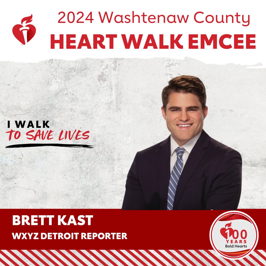 Our Washtenaw County Heart and Stroke Walk & 5K is in just 3 days! We're excited to welcome @brettkast from @wxyzdetroit as this year's emcee. We hope you'll join us this Sunday! Visit spr.ly/6016jOcLO to register or make a donation.