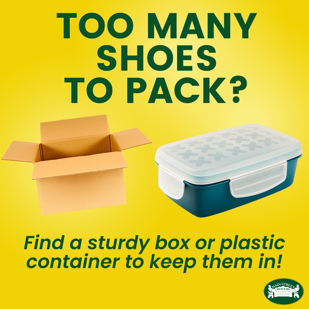 Send this to someone who has too many shoes! 👈 #Shoes #Moving #Packing #MainStreetMovers