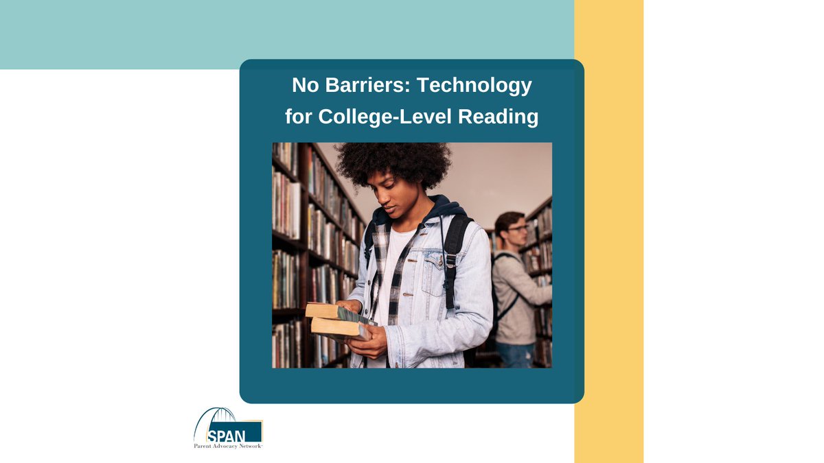 In this video, an assistive technology specialist from the Simon Technology Center offers tips about helping teens read the more complex text found in high school and college and offers assistive technology as a solution.  pacer.org/transition/vid…
#Transition #EducationEquity