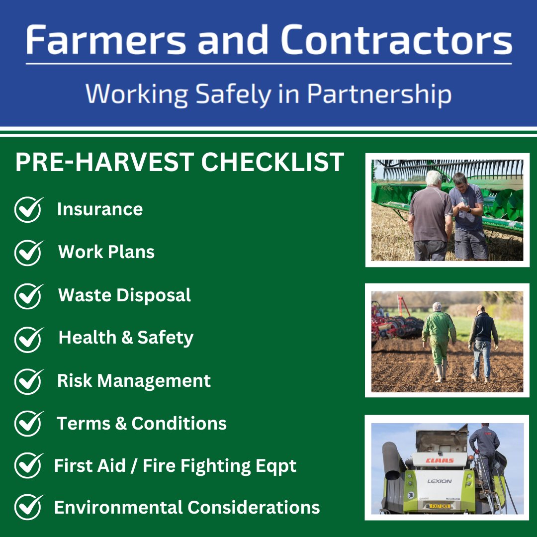 Keep everyone safe & on track for #Harvest2024. Download the full Farmers & Contractors Working Safely in Partnership, written in collaboration with 
@NFUtweets tinyurl.com/NAACGUIDE

#Farming #Agribusiness #Farm @farmsafetywales
 @FSP_England @Farmconmagazine @nfu_farmsafety