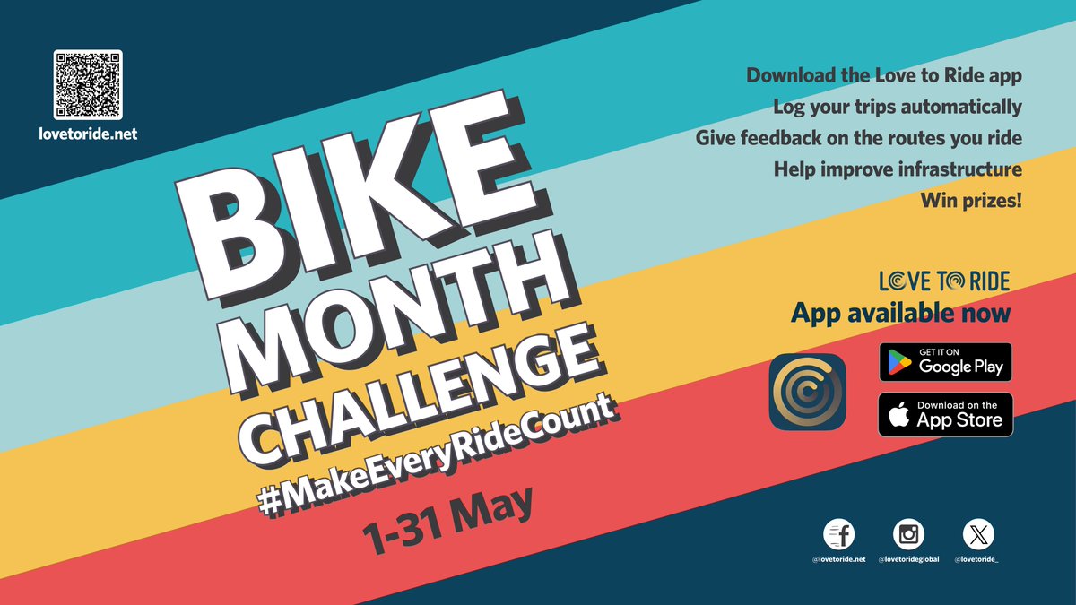 This year's #BikeMonthChallenge aims to encourage everyone to #MakeEveryRideCount ~  so why not join the movement to create safer, more bike-friendly streets, and get fitter at the same time.  For info follow @LovetoRide_ or visit:  orlo.uk/LoveToRide_Bik…