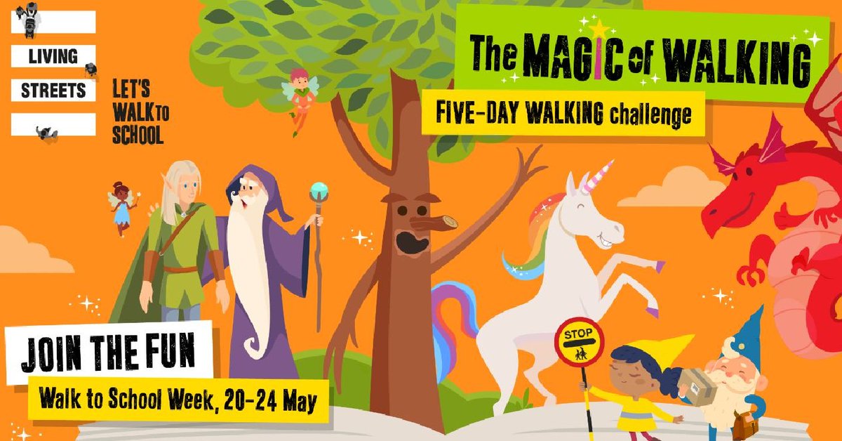 2/2
As they meet various magical beings, they'll learn about the important reasons to walk or wheel & its benefits for individuals, communities & the planet!
If your school would like to take part, visit livingstreets.org.uk/walk-to-school…
#TheMagicOfWalking #WalkToSchoolWeek #Pedestrian