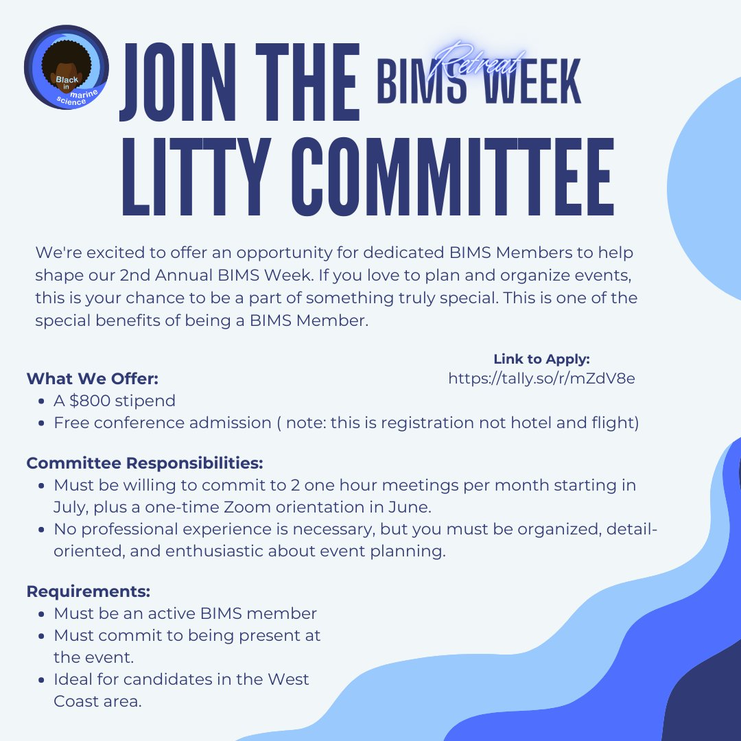 🌊🌟 We’re calling all BIMS members to join our Planning Committee for BIMS Week! 🐠✨ Help us shape an unforgettable event dedicated to celebrating diversity and excellence in marine science. Apply now to be part of something truly special! tally.so/r/mZdV8e