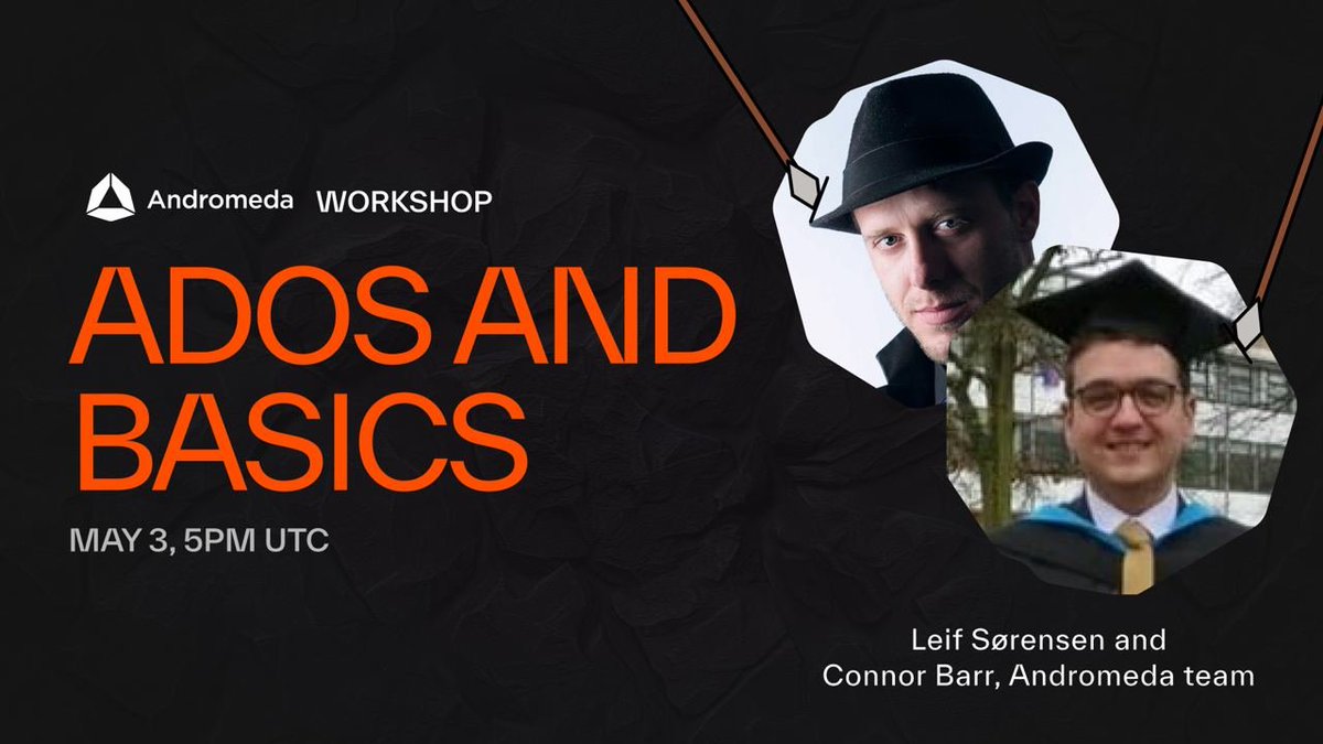 🛠️Learn the essentials of Andromeda with Leif Sørensen and Connor Barr @archwayHQ Hunt-A-Thon Workshop! Discover how to build apps with aOS and learn about ADOs, followed by a live demo and Q&A session. 📅 May 3rd, 5:00 PM UTC 📺 Tune in live: youtube.com/watch?v=USb-Cd…