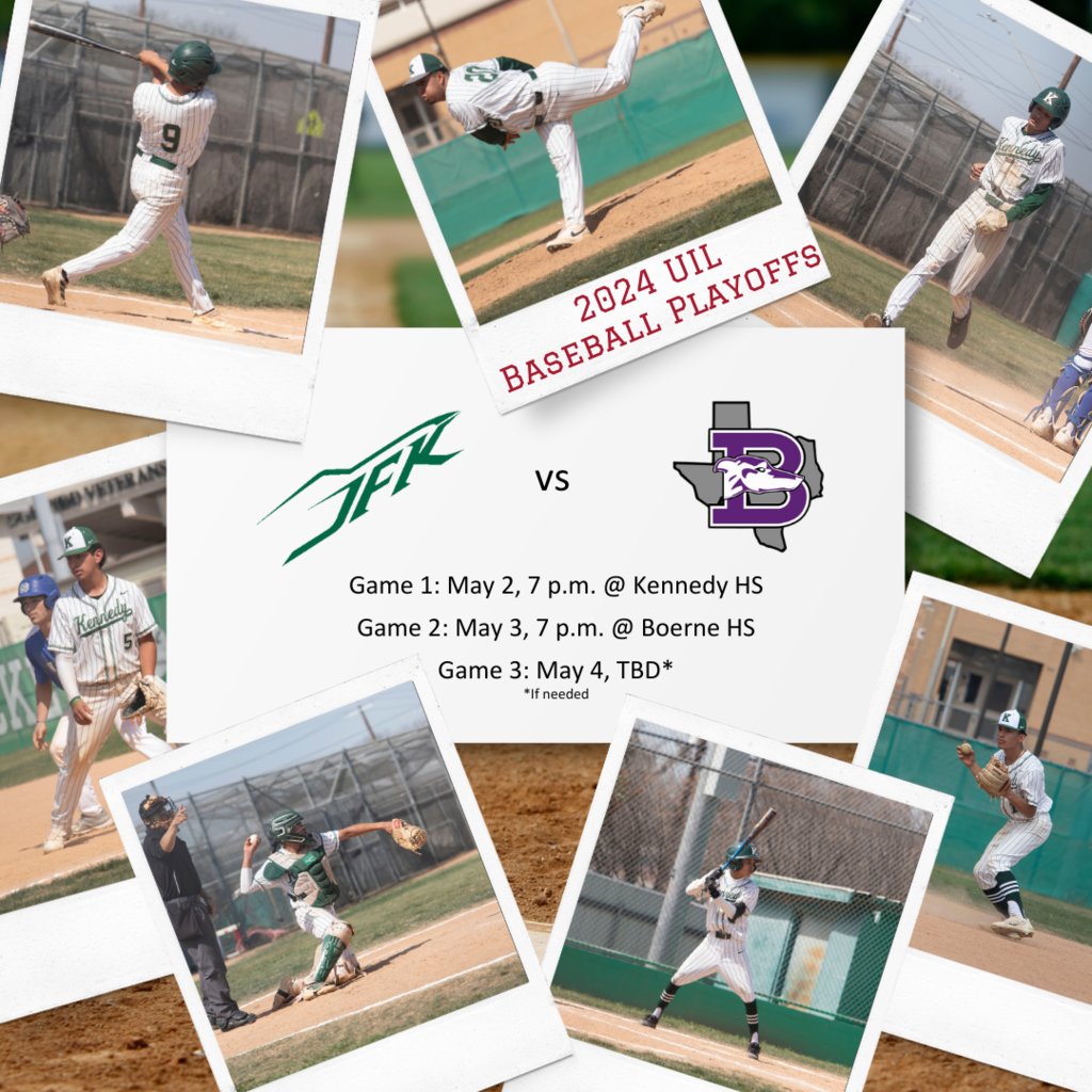 Good luck to the Kennedy Rockets as they take on the Boerne Greyhounds in baseball playoffs! 🚀⚾️#EdgewoodProud #UILStateBaseballPlayoffs 📅 Tonight, May 2 ⏰7 p.m. 📍Kennedy High School