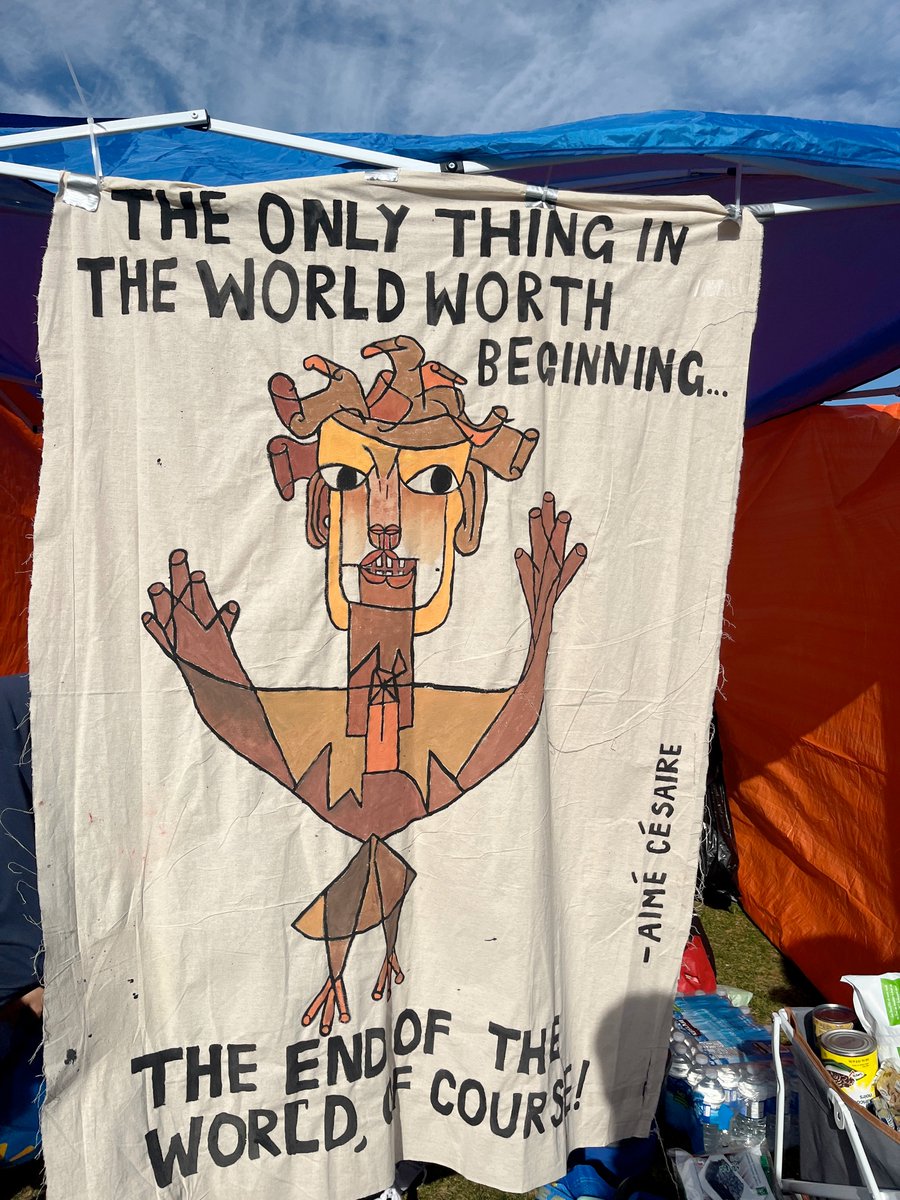 University of Toronto Gaza solidarity encampment

"The only thing in the world worth beginning is the end of the world, of course." - Aime Cesaire

Painting inspired by "angelus novus" by paul klee