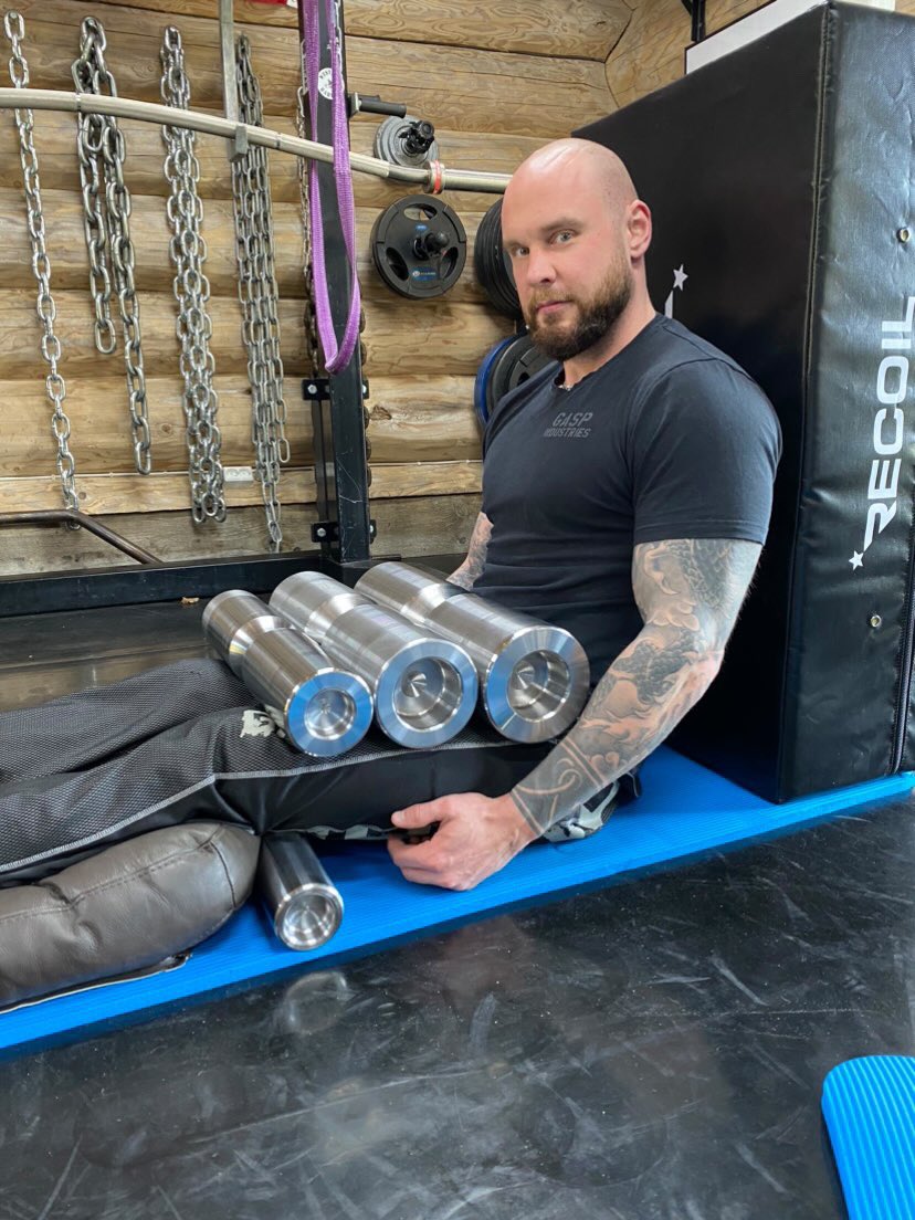 Meanwhile in Sweden the lifters are Body Tempering now! Eskil Thomasson was here in fall. Learned it all. Went back to Sweden & had custom rollers made. Eskil was Louie’s right hand man yrs ago. Introduced Lou to sled dragging. Now he’s added Body Tempering to his Arsenal.