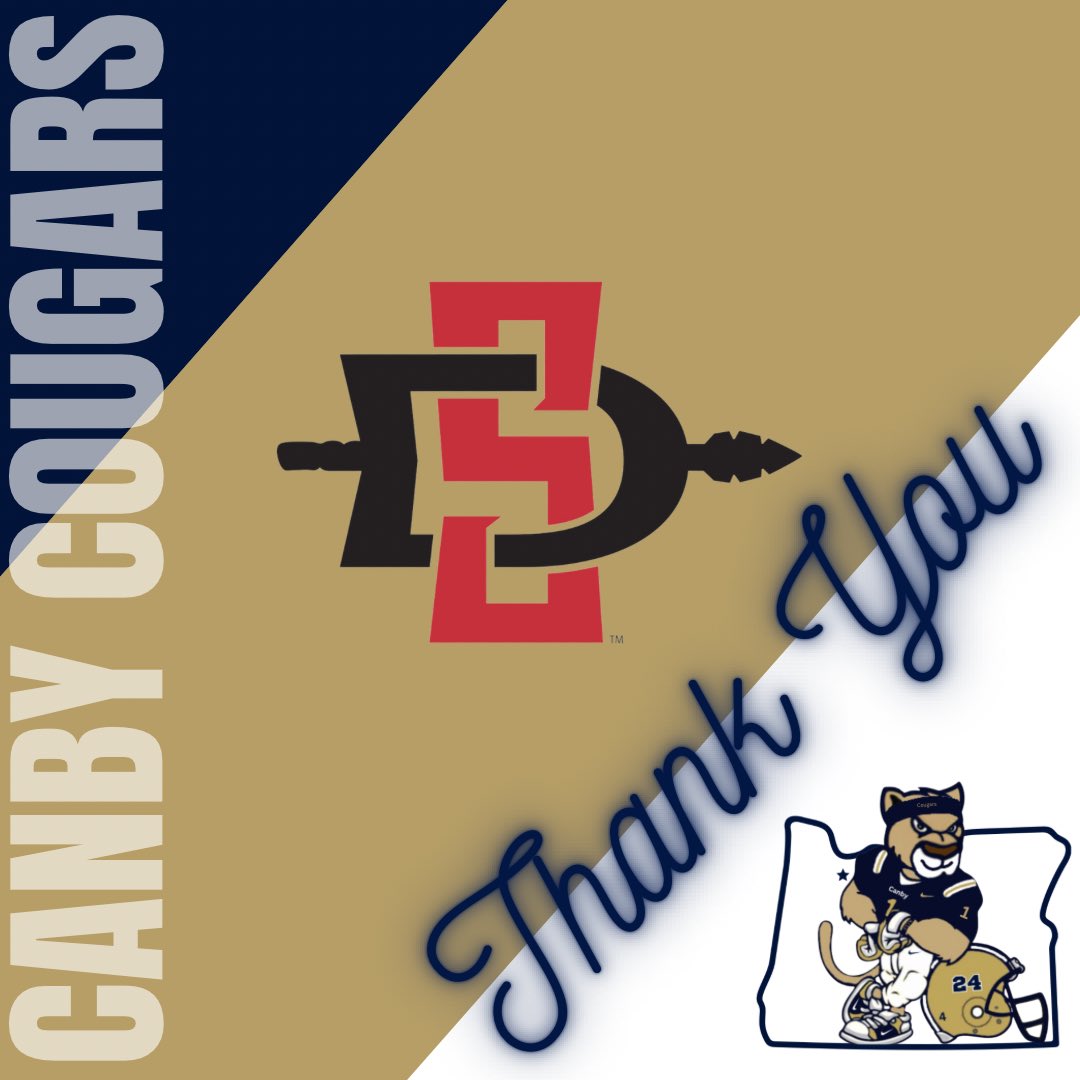 Thank you to Coach Schmidt from @AztecFB for stopping in and seeing what Canby has to offer! #RISE @canbyschools @CanbyHighSchool @CanbyAthletics