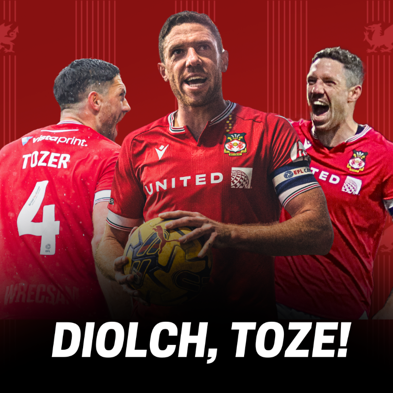 Our back-to-back promotion-winning Club Captain, who made 100 consecutive league appearances after his debut in 2021 including playing every single minute of our record-breaking National League title-winning campaign. Thank you, Toze! 🔴⚪ #WxmAFC