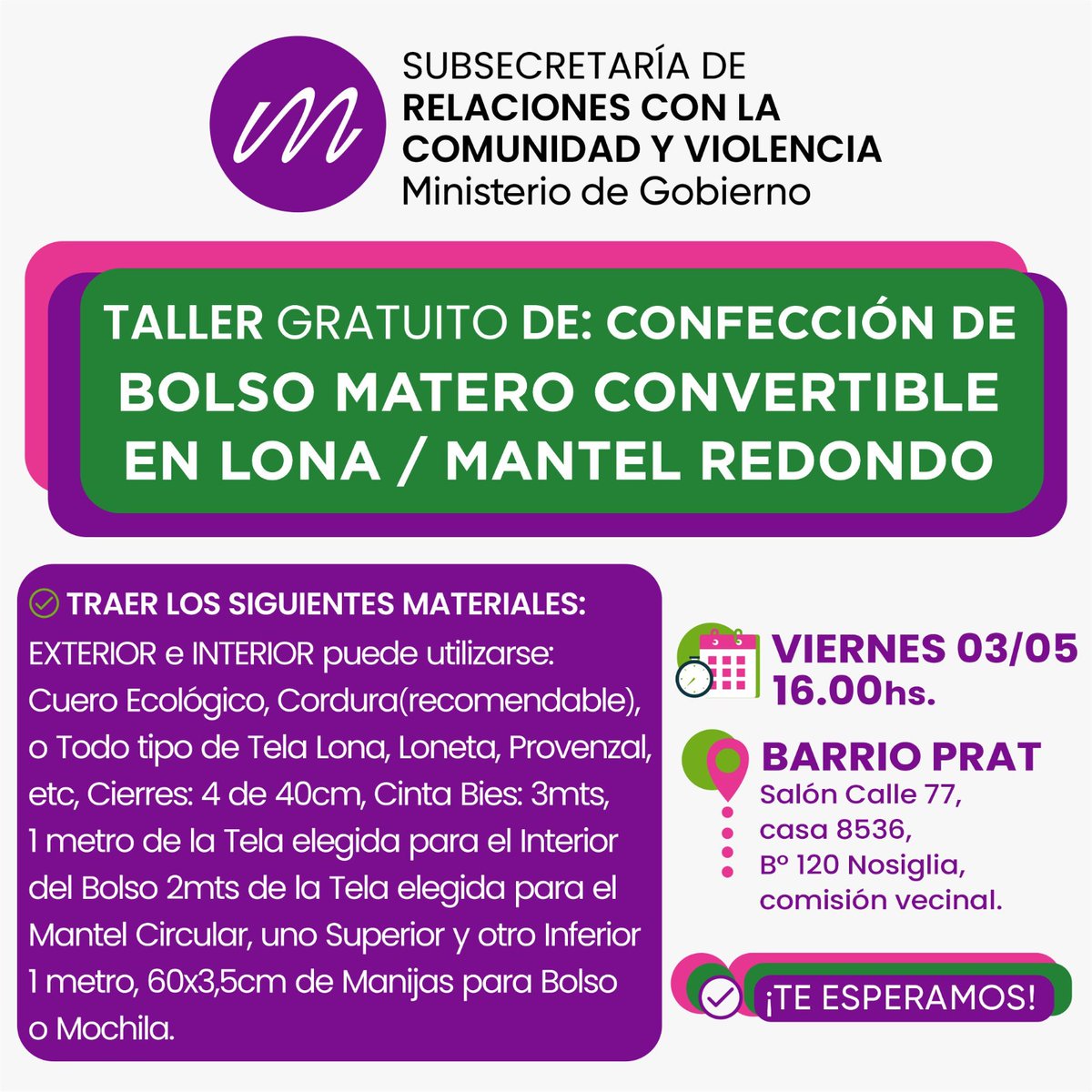 ViolenciasY's tweet photo. Subsec. Lic. Sandra Galeano 
🟢 SUMATE a nuevo taller pensado para vos.
¡Te esperamos!

#AprenderParaEmprender 
#HagamosQueLoBuenoCrezca https://t.co/Nfu2Gx1pEf