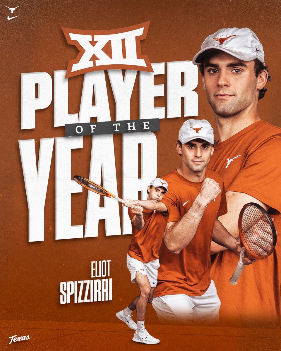 Eliot Spizzirri is your back-to-back @Big12Conference Player of the Year - the first two-time winner in program history! Congrats Eliot! #HookEm 🤘🎾