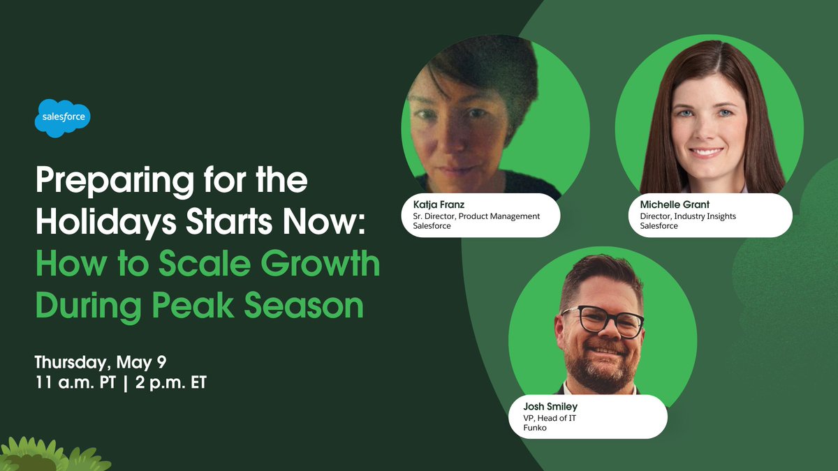 Holiday planning already underway? Join us on 5/9 for a conversation with B2C Commerce customer Funko, and discover how to prepare for peak traffic, deliver growth expectations, and innovate on a trusted platform. Register here: sforce.co/3wfmBlr