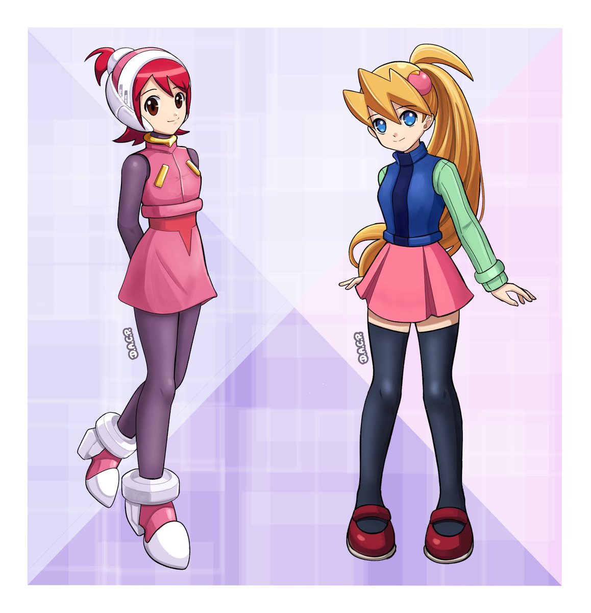 Finally, this is the last outfit change I'll make (for the time being): Mayl Sakurai and Ciel. Hope you like.

#megaman #rockman #ciel #mayl #megamanzero #megamanbattlenetwork #ロックマン #ロックマンEXE #ロックマンゼロ #桜井メイル #シエル #videogames #fanart