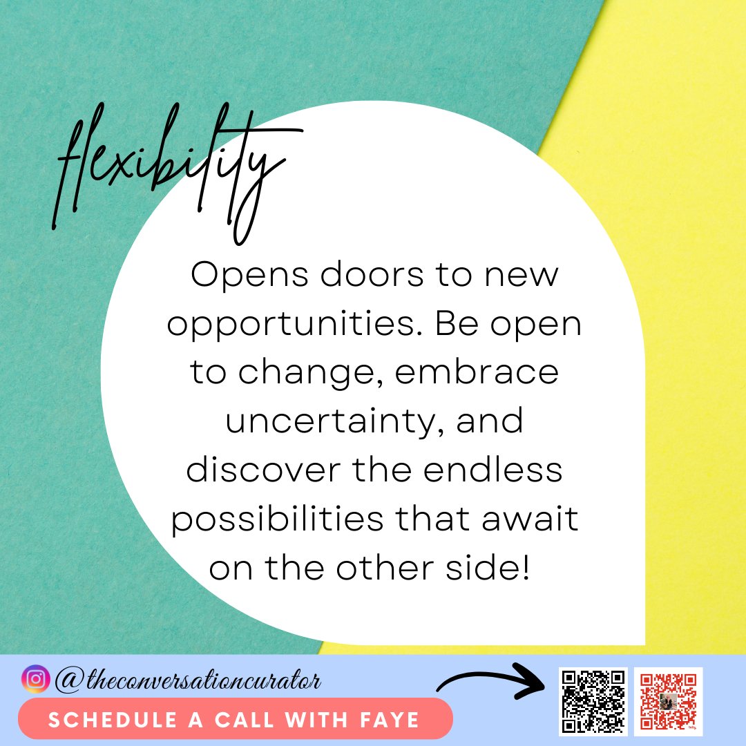 Embracing flexibility can lead to exciting new chances. Stay open to change and uncertainty – be  adventurous in exploring boundless opportunities! #flexibility #opportunities #changeisgood #embraceuncertainty #endlesspossibilities