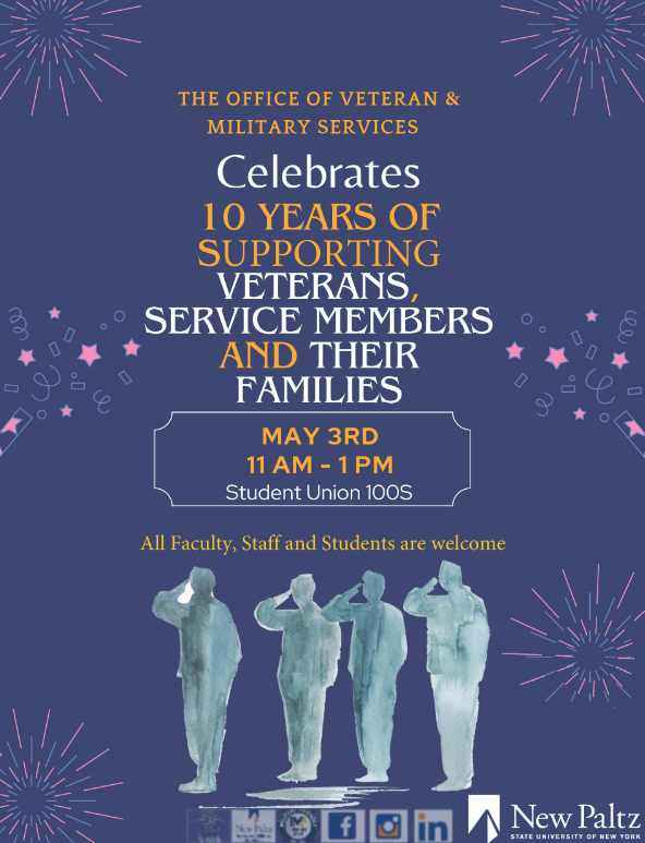 On May 5, 2014, the Office of #Veteran & #Military Services opened it's doors at #SUNYNewPaltz. This year we celebrate our 10th Anniversary along with all of those who have served us. This Friday, May 3, 2024 at our office from 11:00am to 1pm. LINK: instagram.com/p/C6bU5anuPgK/…