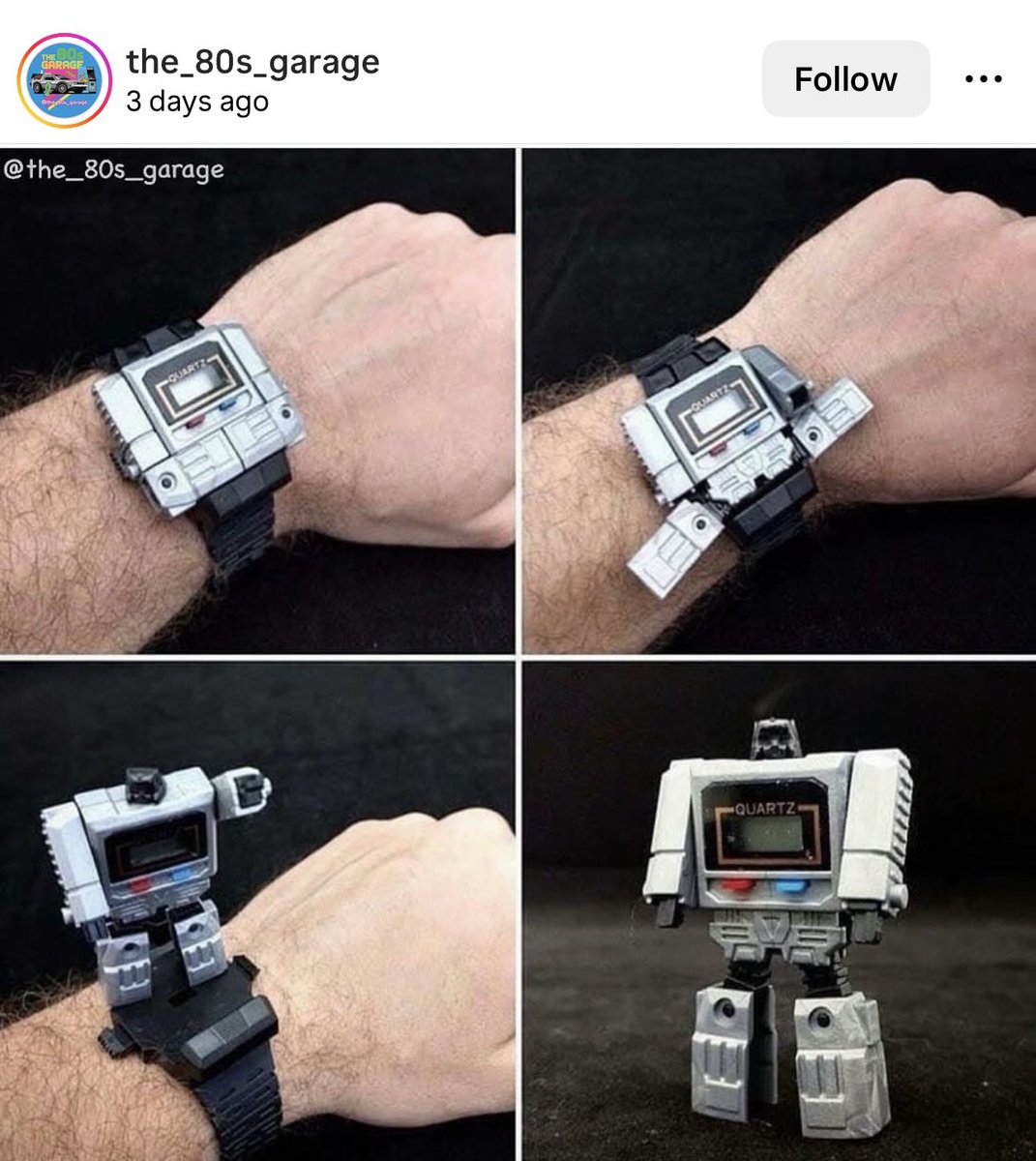 Check out this Transformers watch 😂. Who else sported on of these?

Credit to Instagram user @the_80s_garage
instagram.com/the_80s_garage

#transformers #watch #meme #funny