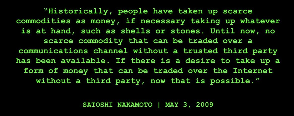 3rd May 2009 (15 yrs ago) - Satoshi Nakamoto from his emails...

#BitcoinHistory @kennekai