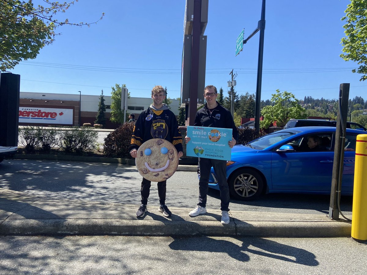 Our players and staff are out helping the Tim Hortons Smile Cookie Campaign where all Smile Cookie purchases get donated to local charities.